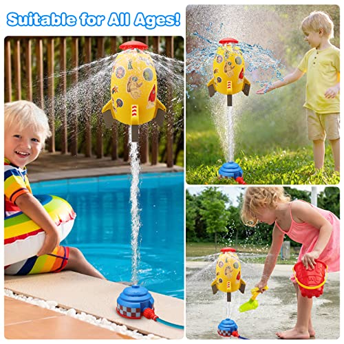 Water Rocket Sprinkler Toy Launcher - Outdoor Water Toys Splash Sprinklers For Kids, Summer Water Toy Play Rocket Launch Spray Toy For Boys Girls Outside Backyard Water Toys For Toddler Kids Ages 3+ #TOP2
