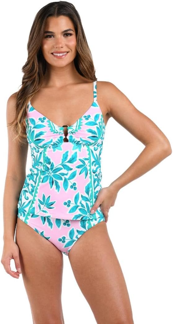 La Blanca Womens Over The Shoulder Tankini Swimsuit Top - Image 3