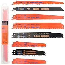18-Piece Reciprocating Saw Blades Set, Metal Wood Plastic Cutting Saw Blades with Organizer Case, fit DeWalt Bosch Makita Milwaukee Porter-Cable Ryobi Ridgid Black&Decker Skil Craftsman Sawsall