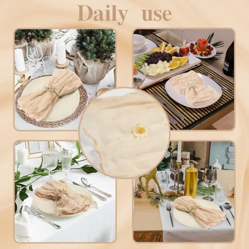 120 Servilletas de Tela Beige 20 x 20 pulgadas Pack miniatura 6