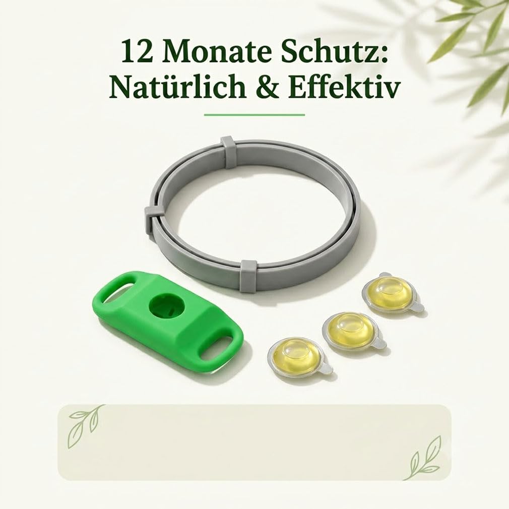 Evacare Flohfrei Anhänger für Hunde - 12 Monate Langzeit Frische-Effekt & Natürlich Wohlbefinden | Sicherer Klickverschluss für Welpen, Mittlere & Große Hunde (Grün,1PCS)