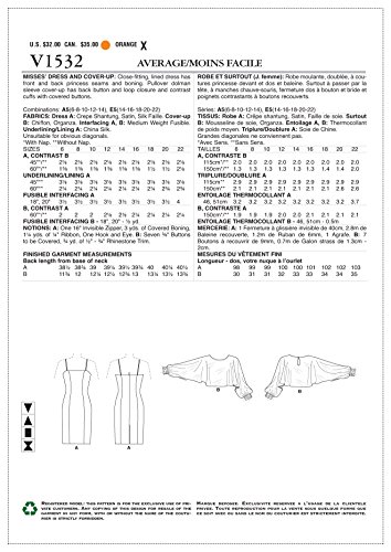 Patron de robe Vogue Patterns Textures style multicolore pour tailles 6 à 14 - 5