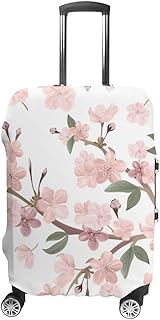 Funda para equipaje de viaje, diseño de ramas y hojas, color rosa