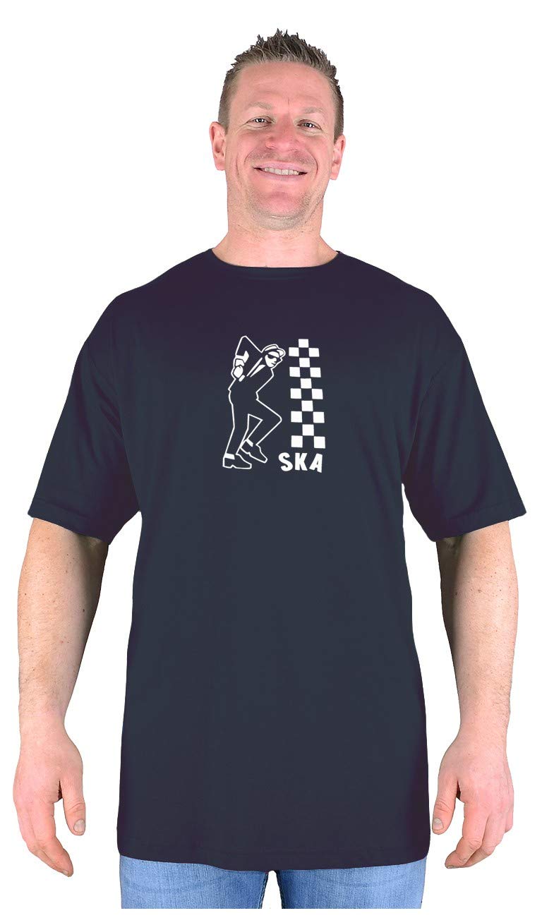 Big Tee Shirt Men's Black Big Ska Dancer Music T Shirt Rude Boy Cotton For Sizes M L Xl 2XL 3Xl 4XL 5Xl 6XL 7Xl 8XL, Size : 5XL