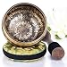 Silent Mind ~ Tibetan Singing Bowl Set ~ Peace Mantra Design ~ With Dual Surface Mallet and Silk Cushion ~ Promotes Peace, Chakra Healing, and Mindfulness ~ Exquisite Gift