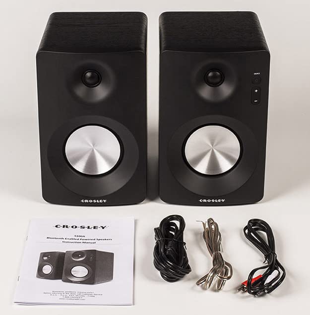 Image of Crosley C8A-WA Belt-Driven Record Player Turntable with S100A-BK Bluetooth Speakers