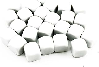 naissant 無地 空白 RPG ゲーム サイコロ ダイス 白サイコロ 6面 16mm 25個セット (角 丸型)