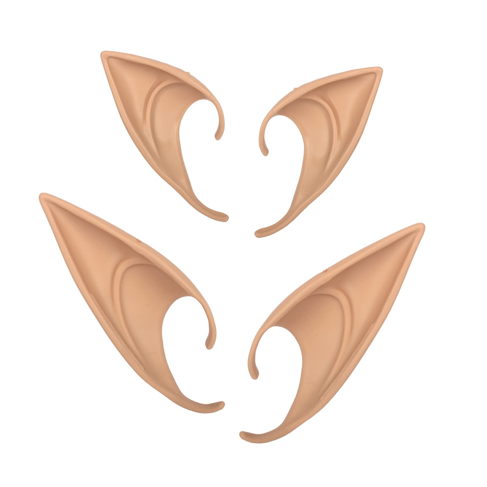 HONGCI2 Pairs Latex Elf Ears Pixie Ears,Fairy Ears,Hobbit Ears Cosplay Soft Pointed Goblin Ears,Pointed Elven Ears Dress Up Costume Accessories for Halloween,Costume Party,Masquerade,Anime Party