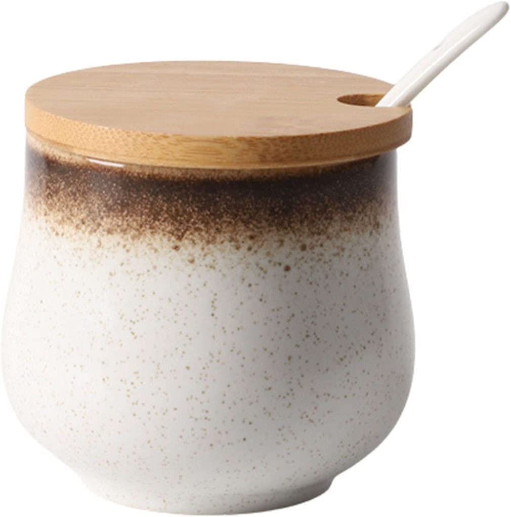 Azucarero de cerámica, jarra for crema, tarro de cerámica retro for almacenar, azucarero pequeño de 200 ml (7 oz), recipiente for azúcar, tarro for especias, for cafetería, restaurante, hogar-g-200 ml