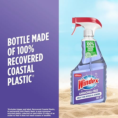 Windex Glass and Window Cleaner Spray Bottle, Crystal Rain Scent, 32 fl oz - Image 9