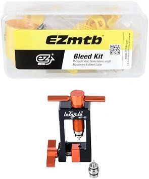 Hydraulic Bike Disc Brake Bleed Kit, Comprehensive Tool Set with 12 Adapters, Oil Needle Insertion Tool, Transparent Funnel, Dual Injectors & Clear Instructions for Easy Maintenance