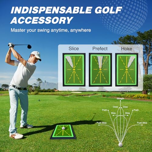 Golf-Trainingsmatte & Golfschaukelmatte – Übungsmatte Mit Rutschfester Gummibasis Für Präzises Ballstriking & Swing-Feedback – Indoor & Outdoor Für Anfänger & Fortgeschrittene