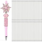 UAYVEBS 110 Pcs Pen Extenders for Beadable Pens Bulk, Stainless Steel Bead Rod Replacement Bead Pen Rod with Blank Metal Bars for DIY Pens Repair Craft Making Supplies 4.6 inches