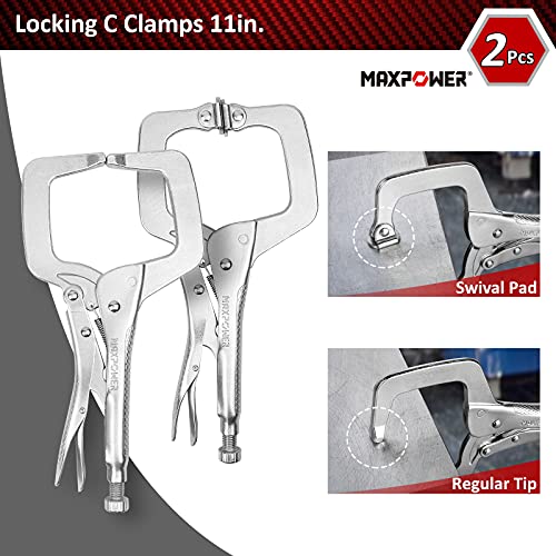 Maxpower 15-Pieces Locking Pliers With C-Clamps Set, Long Nose Pliers, Pinch Off Pliers, Sheet Metal Clamp, U Shaped Pliers With Tool Bag For Storage #TOP7