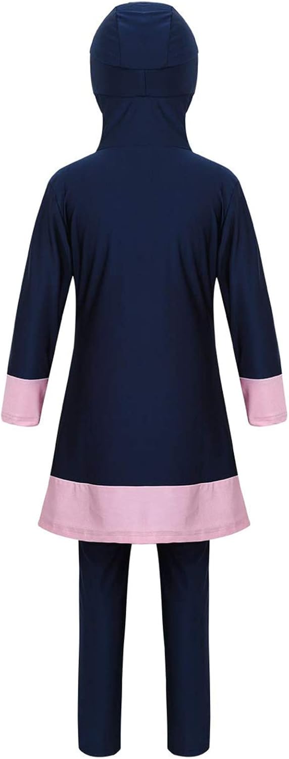 Girls Hijab Modesty Burkini Swimsuit 2-Pieces Bathing Suit Full Body UPF 50+ Swimming Costume