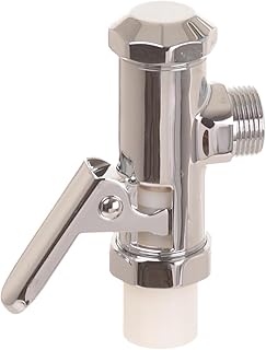 Druckspüler wc 3/4 zoll Verchromt – Messingkörper, Automatische Düsenreinigungsnadel, Hochwertiger WC-Spüler, Automatic-Spüler für WC, Mindest-Rohrdurchmesser 28 mm