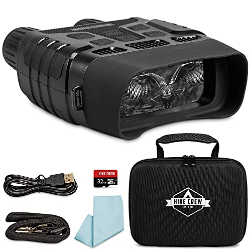Hike Crew Digital Night Vision Binoculars, Capture HD Photos & Videos, See Clear in 100% Total Darkness, Long Viewing Distance, Large Viewing LCD Screen, Infrared Night Vision Goggles for Hunting