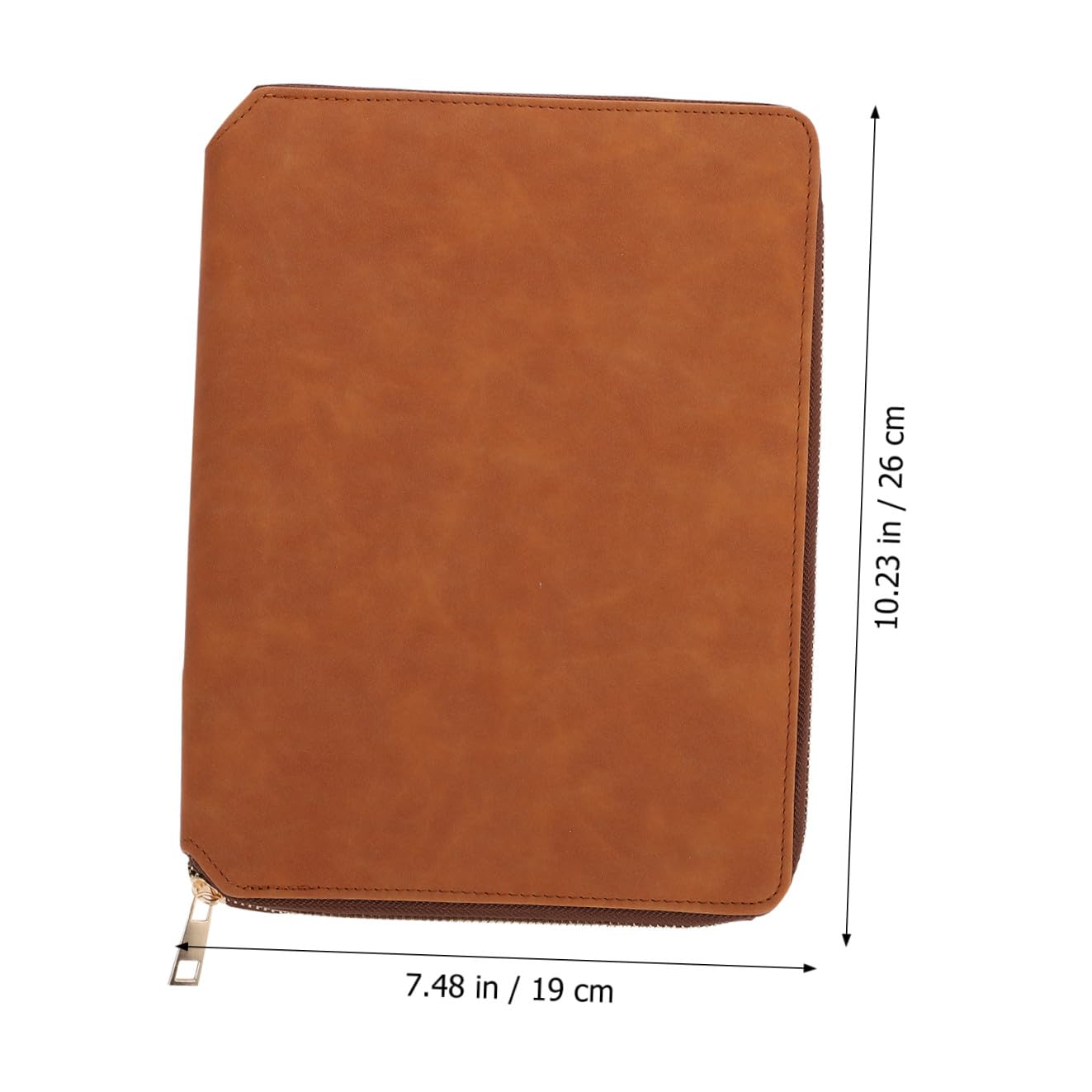 Baluue Cuaderno de Negocios A5 con Bolsa de Cremallera, Libreta de Notas de Hojas Sueltas para Oficina, Cubierta de Cuero Marrón, Cuaderno Práctico para Planificación y Uso Diario