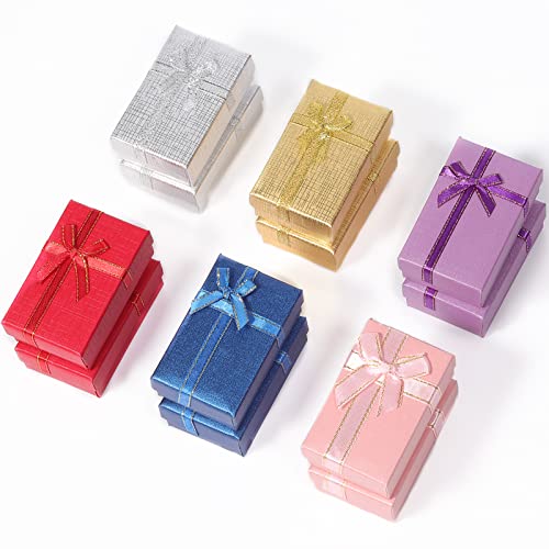 Mtxtop 12Pcs Exquisite Cardboard Jewelry Gifts Boxes For Display Earrings, Necklaces, Rings, Bracelets In Assorted Colors (Mix Color 002) #TOP24