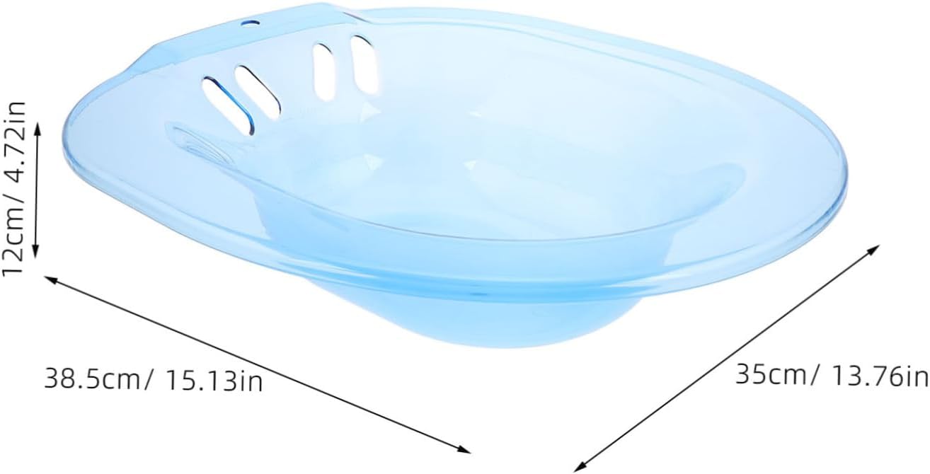 Beavorty Foldable Sitz Bath for Women Drain Holes Postpartum Care Basin Comfortable Bowl for Standard Toilets and Commode Chairs Blue