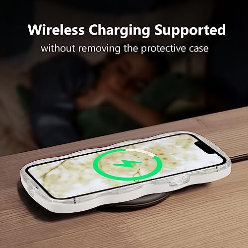 Coque iPhone 14 Pro QLTYPRI silicone transparent motif fleur blanc - 5