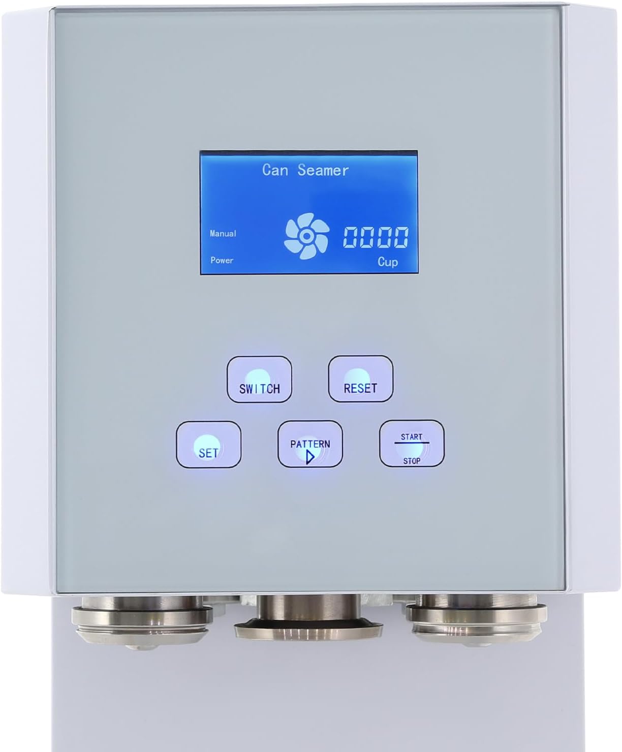 Automatic Can Sealing Machine, 370W Commercial Beverage Sealing Machine with Intelligent Operating Panel, Electric Cup Milk Tea Bottle Sealer Machine For PET Plastic Bottles and Aluminum Caps (White)