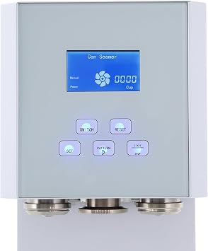 370W Can Sealing Machine, Semi-Automatic Bottle Capper for PET Plastic Bottles & Aluminum Lids, 110V Commercial Grade Sealer with LED Display for Bars, Cafes, Restaurants (Max 6.69in Height) (White)