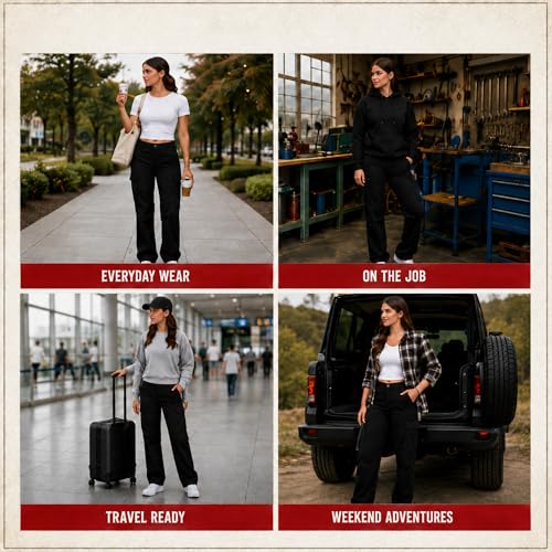 Dickies Damskie rozciągliwe ukośne proste nogawki bojówki spodnie robocze użyteczne