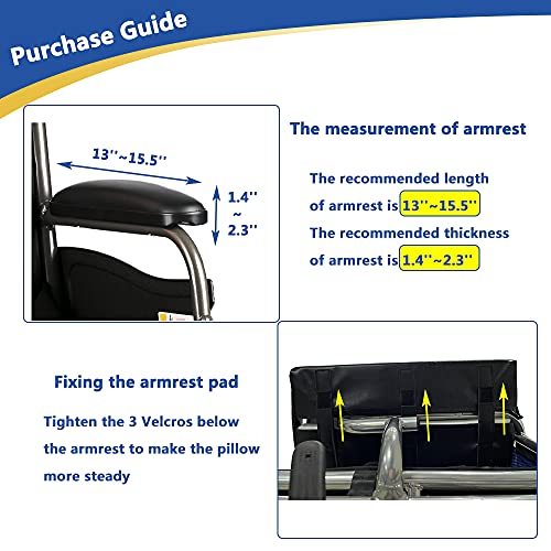 Aossa Wheelchair Armrest Pads Arm Trough For Wheelchair Arm Pads Armrest Cushion Lateral Support Wheelchair Pillow Foam Recliner Chair Handle Elevator Tray For Seniors Stroke Elderly #TOP2