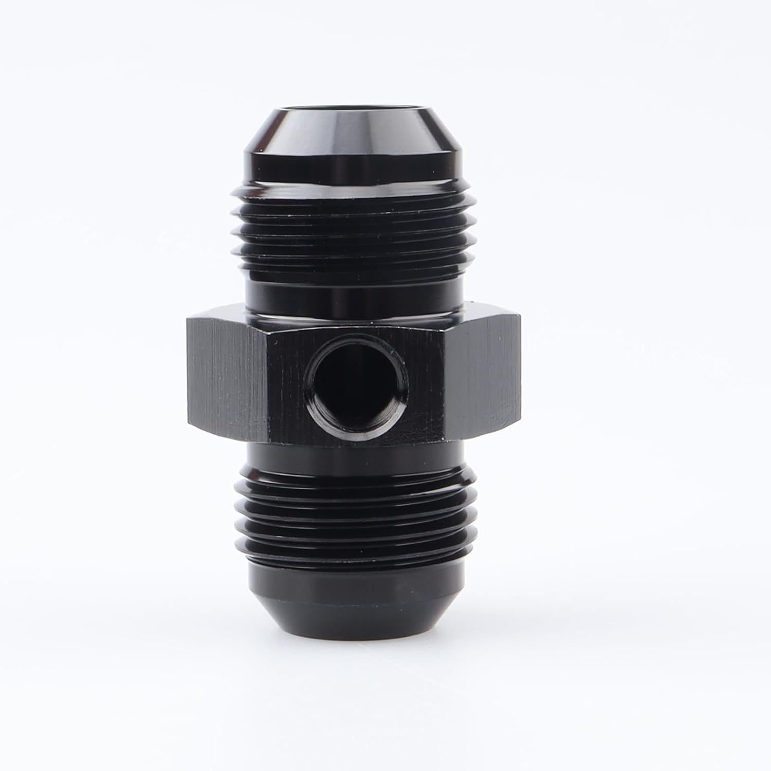 AC PERFORMANCE -6 AN Male to -6 AN Male Flare Fuel Pressure Take Off Fitting Adapter Union with 1/8 NPT Gauge Port Aluminum Blue