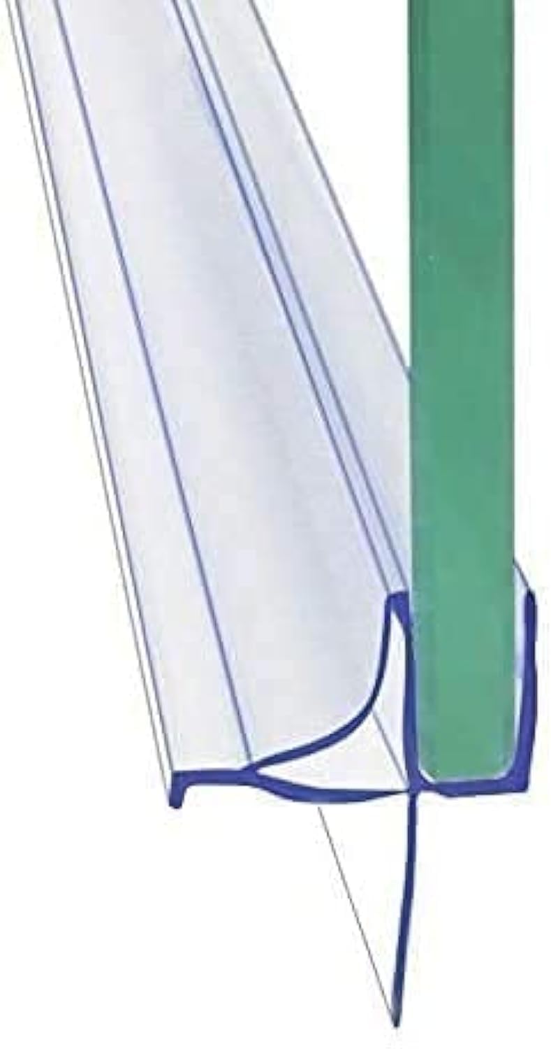 Frameless Shower Door Bottom Seal Shower Sweep with Drip Rail for 1/4" Glass,36" Long, Vinyl, Clear