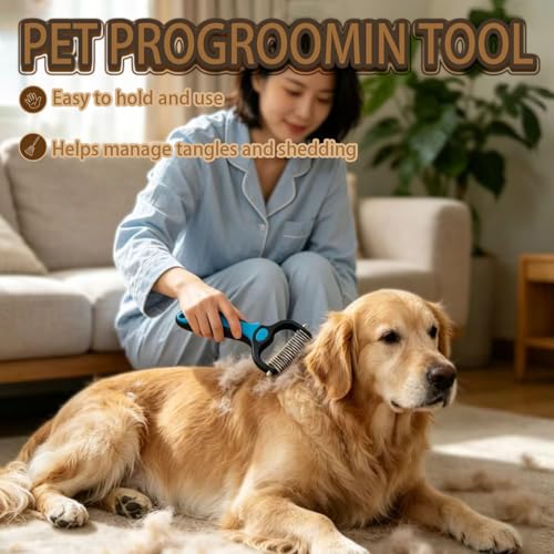 image for Generic Pet Grooming Brush,Dematting Comb for Dogs and Cats, Undercoat