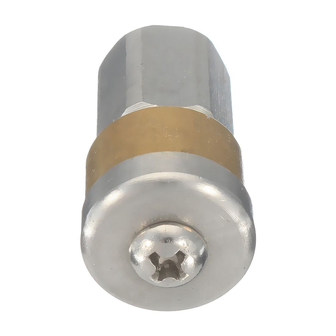 Srutueo Steel Pressure Washer Drain Sewer Cleaning Pipe Jetter Rotary Nozzle 3 Jet 1/8 inch F, gray&gold