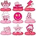 Qpout 9Pcs Preppy Party Centerpieces Cute Lightning Lips Star Y2k Hot Pink Table Honeycomb Centerpieces for Girls Women Birthday Party Preppy Birthday Decorations