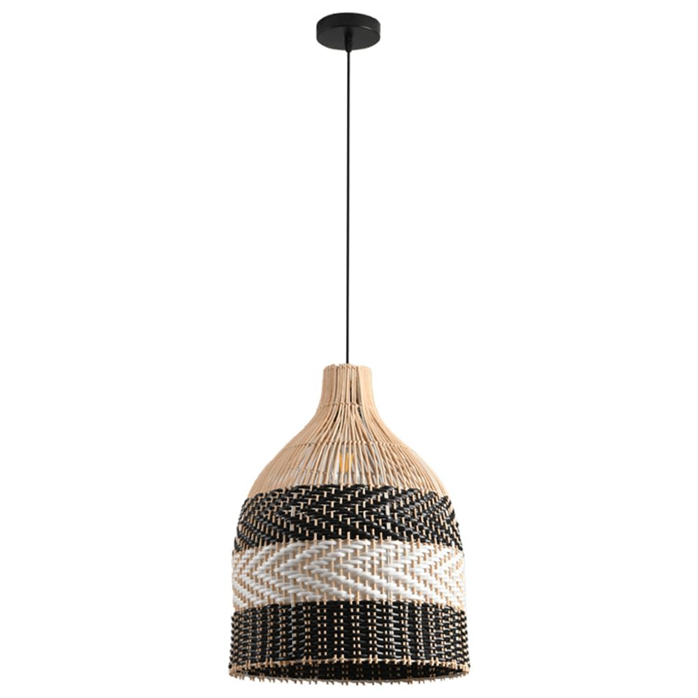 YNAHZAOK Bohemian Style Rattan Wicker Pendant Light Pastoral Rattan Woven Hanging Lamp for Tea Room Guesthouse Vintage Style Interior Decorative Light for Living Room Dining Room Kitchen Entryway
