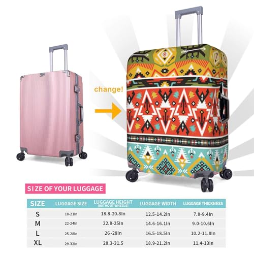 Housse de valise motif plume bohème lavable pour grande taille L