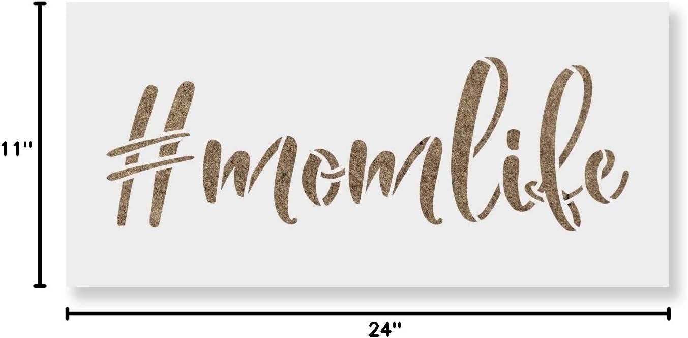 Momlife Stencil - Momlife Stencil, Durable for Making Family Name Signs and Art