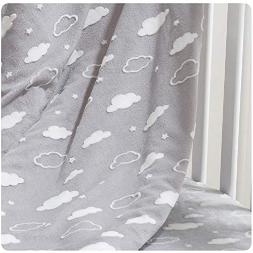 American Baby Company Heavenly Soft Chenille Sherpa Receiving Blanket, 3D Gray Cloud, 30" X 35", For Boys And Girls #TOP4