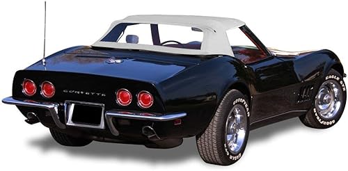 Compatible con Chevrolet Corvette Convertible Soft Top con vinilo plástico para ventana (1968-1975) (blanco)