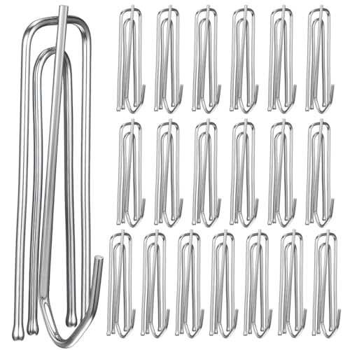 JYNXOR 20 Piezas Ganchos para Cortinas, ganchos de metal para cortinas, con 4 dientes, Ganchos Cortinas riel de Acero Inoxidable, Ganchos Cortinas para Cortinas de Ducha, ideal para todas las cortinas