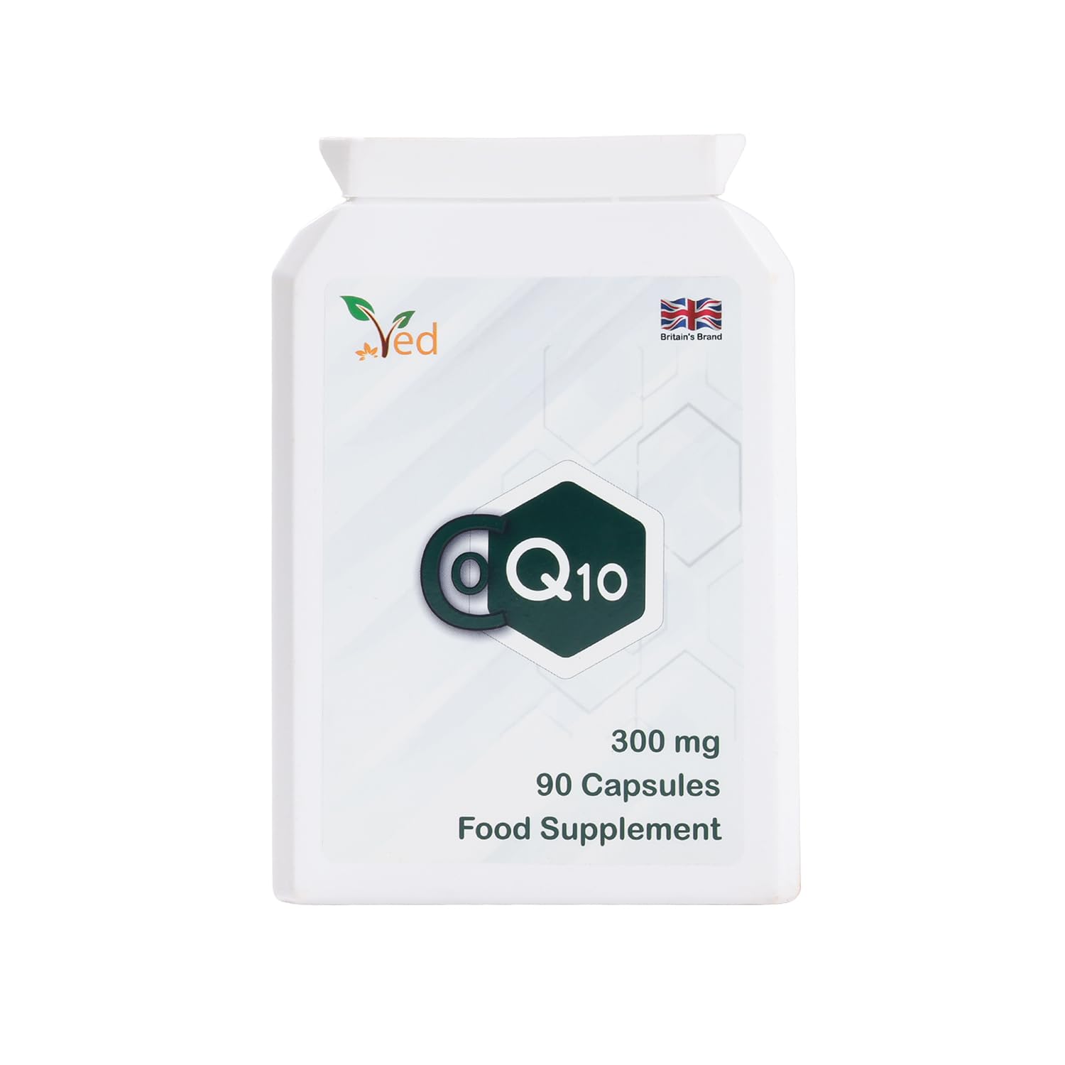 Ved's Co Enzyme Q10 Best High Absorption CoQ10 Capsule, Gluten Free, Food Supplement, 300 mg 90 Vegan Capsules.