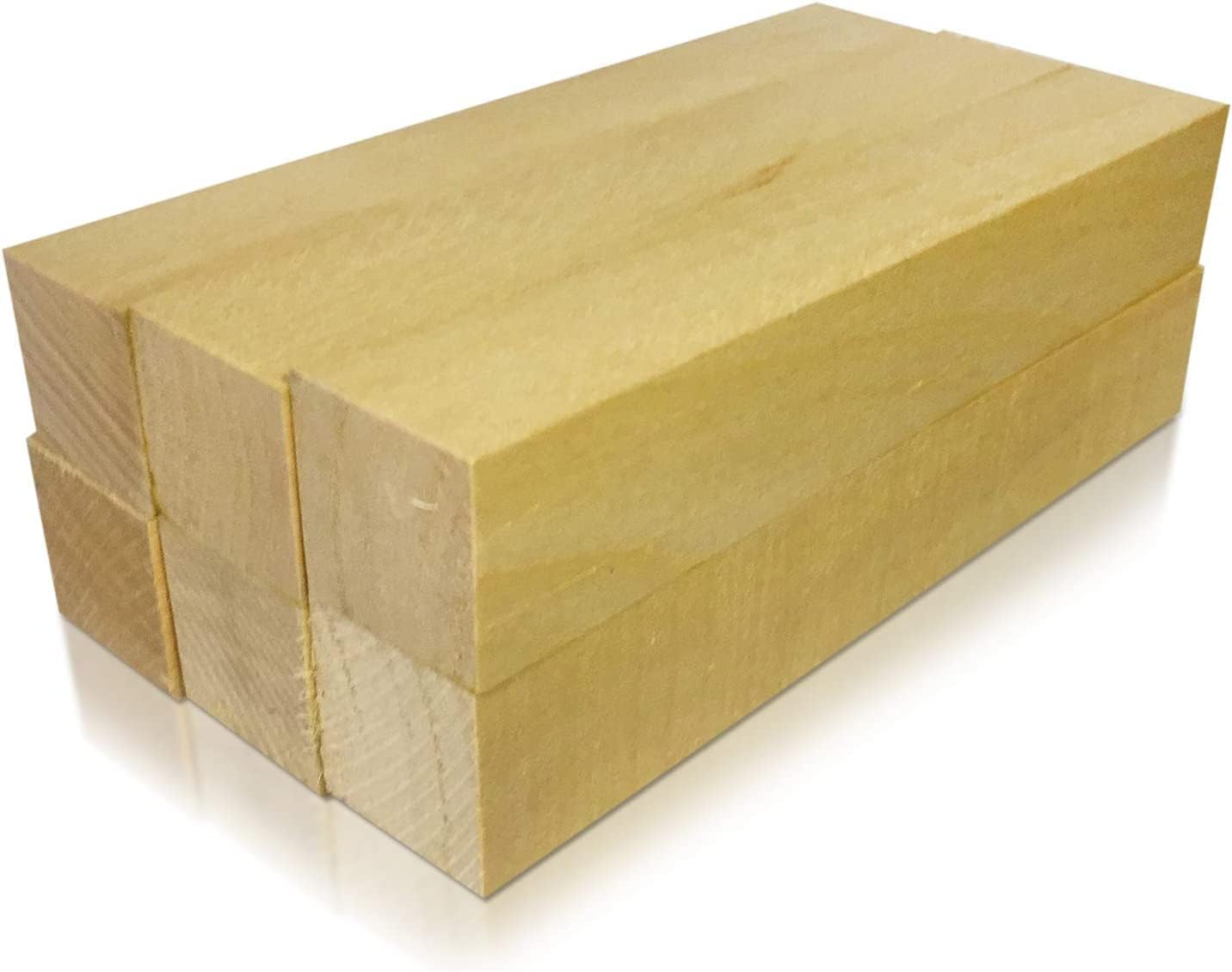 Poplar Carving Blocks 2" X 2" X 12" Unfinished Wood Blocks for Carving and Whittling 4 Pcs