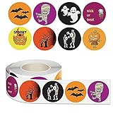 Gaubi 500pcs Halloween Stickers for Kids, Stickers for Treat Bags, Waterproof Self Adhesive Round Ro