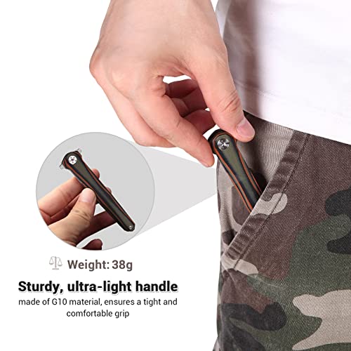 Itokey Folding Scalpel, Slim Pocket Knife, Edc Utility Knife, G10 Handle Surgical Knife With Liner Lock, Flipper Open, 10Pcs Replaceable #60 Razor Blades, Outdoor Hunting Skinning Knives For Men #TOP3