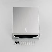 Vista 4 de Dispensador de toallas de papel para montaje en pared - Dispensadores de toallas de papel multidobleces y tridobleces, soporte de pañuelos de acero