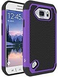 S6 Active Case, LK [Drop Protection] Shock-Absorption Hybrid Dual Layer Armor Defender Protective Case Cover for Samsung Galaxy S6 Active (Purple)