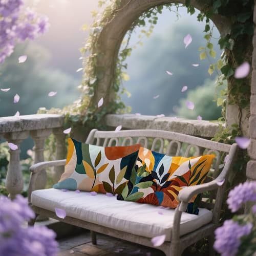 Coussin extérieur imperméable 50x90cm avec housse en velours déperlant lot de 2
