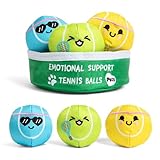 WHAT DO YOU MEME? Emotional Support Pet Tennis Ball by Relatable, Cuddly Dog Toys and Puppy Essentials, Great Gift Ideas for Your Furry Friend, Includes 3 Toys