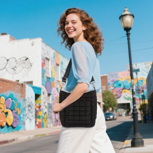Large Crossbody Bags for Women Quilted Crossbody Bags Puffer Puffy Tote Shouler Handbag Puff Purse Bubble Bag for Women2