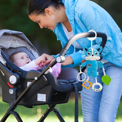 Brinquedo arco para carrinho de bebê, Brinquedo de dentição de chocalho de pelúcia animal macio, Bri